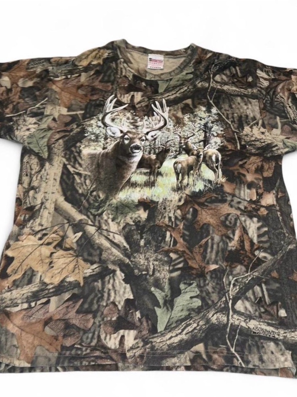 Vintage Sportex Shirt Mens XL Mossy Oak Camo Deer Hunting 90s.